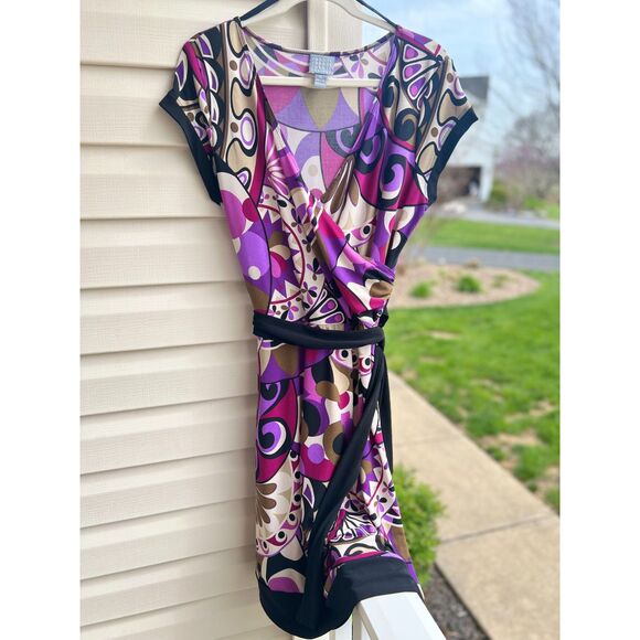 Womens Faux Wrap Dress Rabbit Rabbit Rabbit Size 16 - Picture 1 of 4